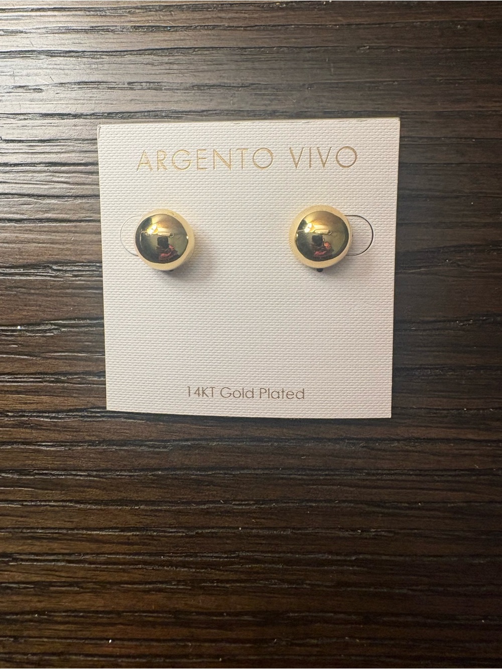 NEW Argento Vivo Gold Stud Earrings